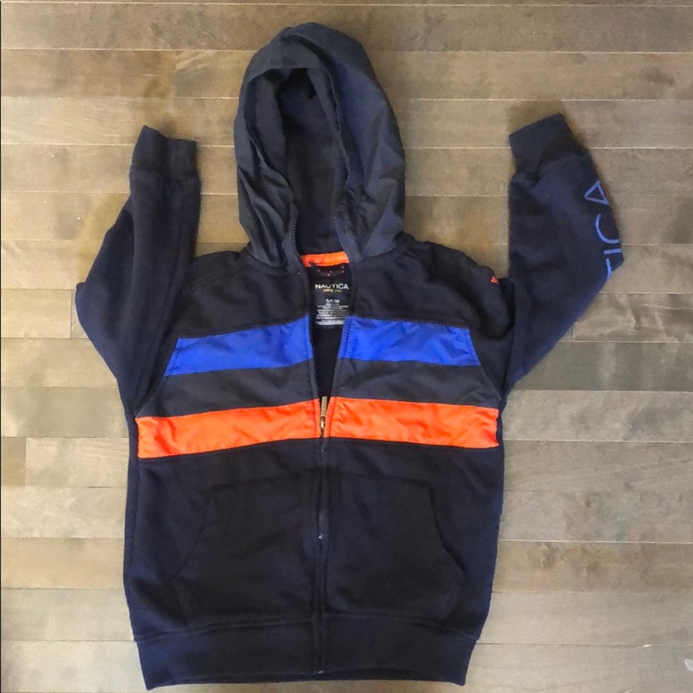 Náutica blue/orange boys hoody size 8